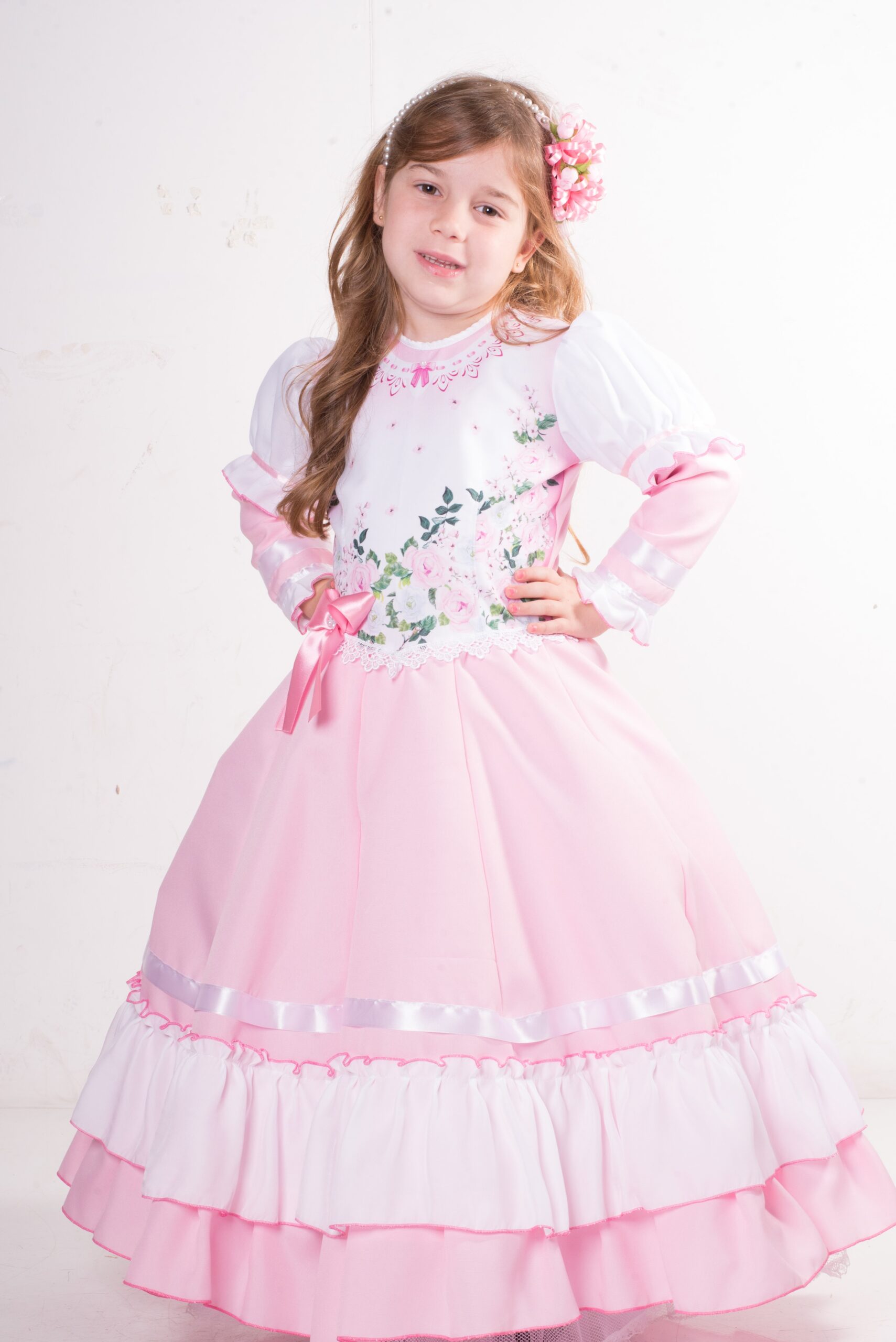 Vestido fashion de prenda infantil rosa